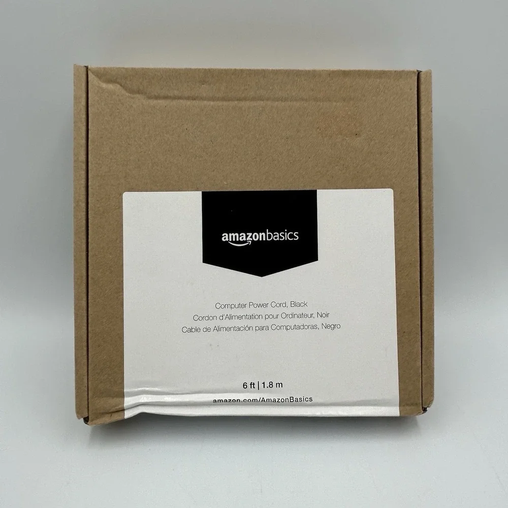 New Sealed in Box Amazon‎ Basics Computer 3-Prong Power Cord, Black 6ft / 1.8m